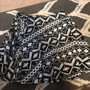 Black and White Aztec Skater Skirt